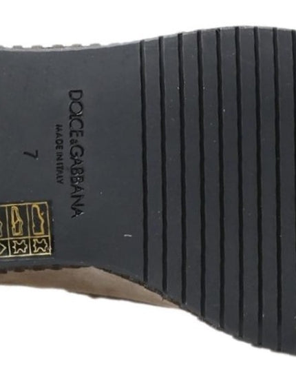 Dolce & Gabbana Ivory Suede Leather Men Espadrille Shoes