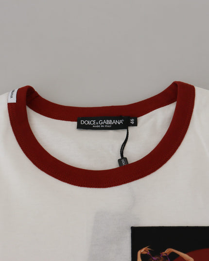 Dolce & Gabbana Cotton White Logo Print Crewneck T-shirt