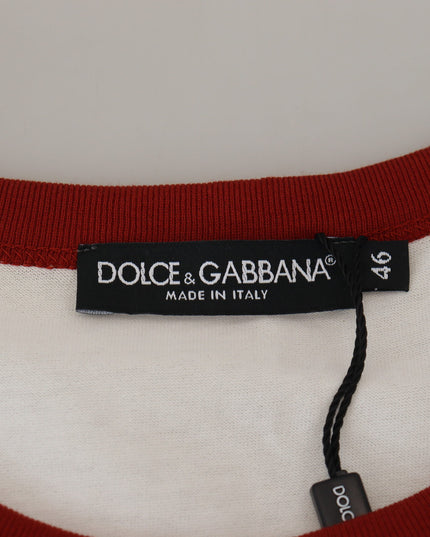 Dolce & Gabbana Cotton White Logo Print Crewneck T-shirt