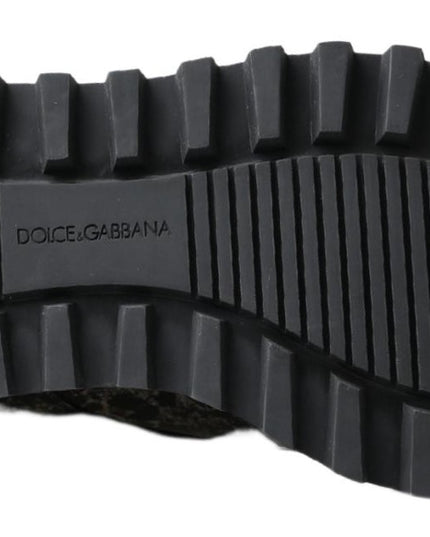 Dolce & Gabbana Black White Derby Patent Leather Shoes