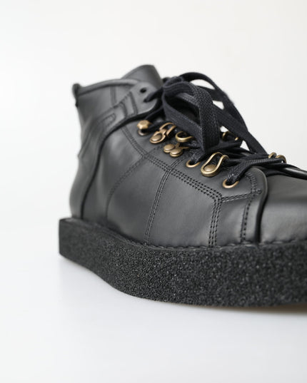 Dolce & Gabbana Black Leather Slip on Stretch Boots