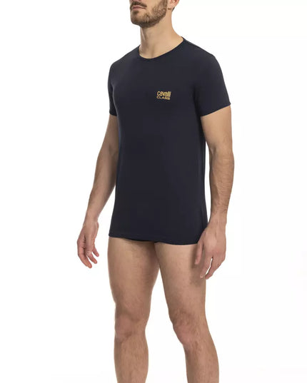 Cavalli Class Blue Cotton Men's T-Shirt