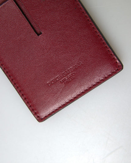 Dolce & Gabbana Red Leather Lanyard Logo Slim Card Holder Men Wallet