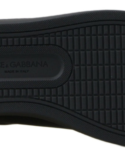 Dolce & Gabbana Black Gold Leather Classic Sneakers Shoes