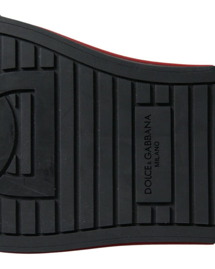Dolce & Gabbana Red Black Leopard Loafers Sneakers Shoes