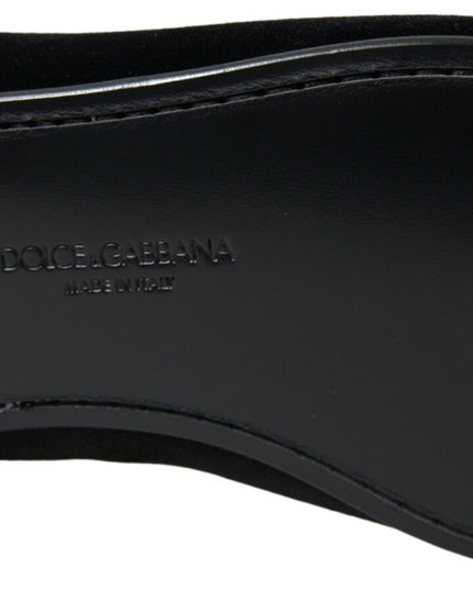 Dolce & Gabbana Black Velvet Loafers Formal Shoes