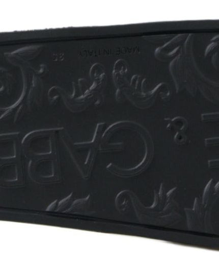 Dolce & Gabbana Black Slides Sandals Beach Saint Barth Shoes