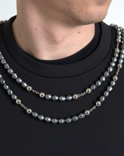 Dolce & Gabbana Black Necklace Embellished Polyester T-shirt