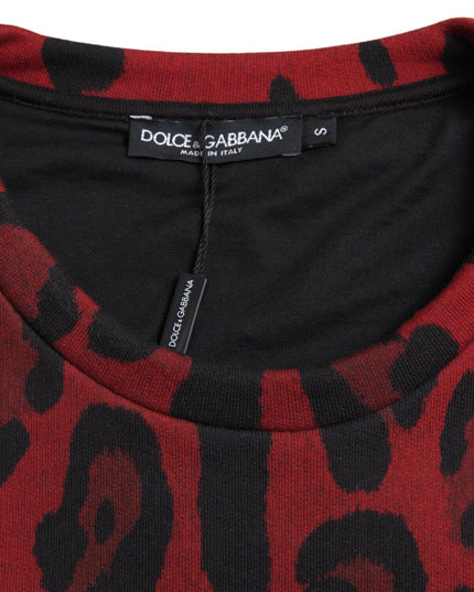 Dolce & Gabbana Red Leopard Cotton Sleeveless Tank T-shirt