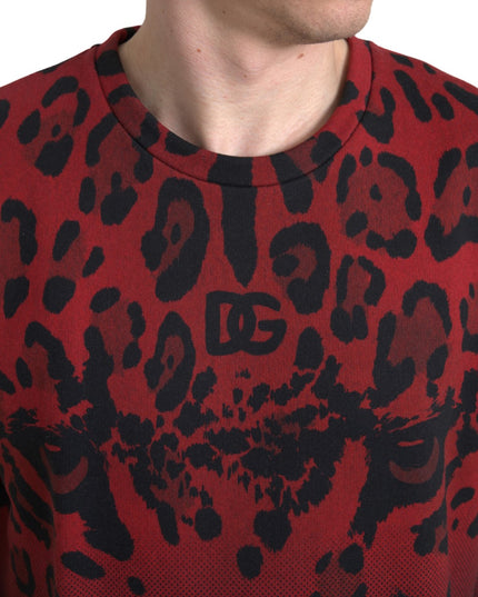 Dolce & Gabbana Red Leopard Cotton Sleeveless Tank T-shirt