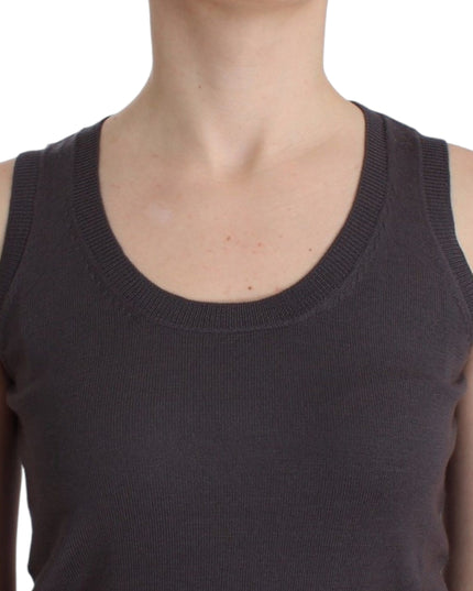 John Galliano Brown knit tank top