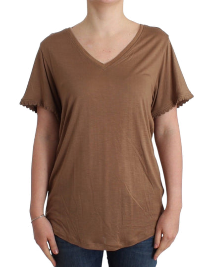 John Galliano Brown shortsleeved top