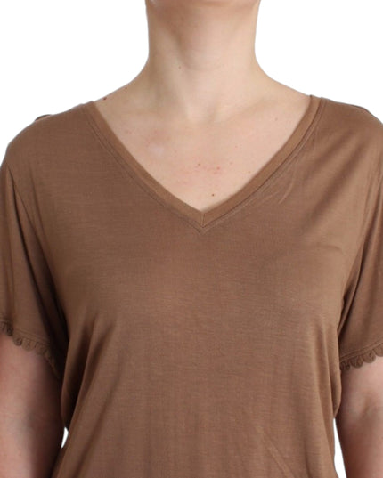 John Galliano Brown shortsleeved top