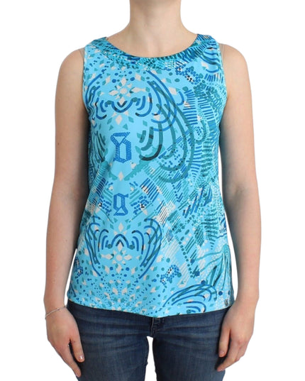 John Galliano Blue printed tank top