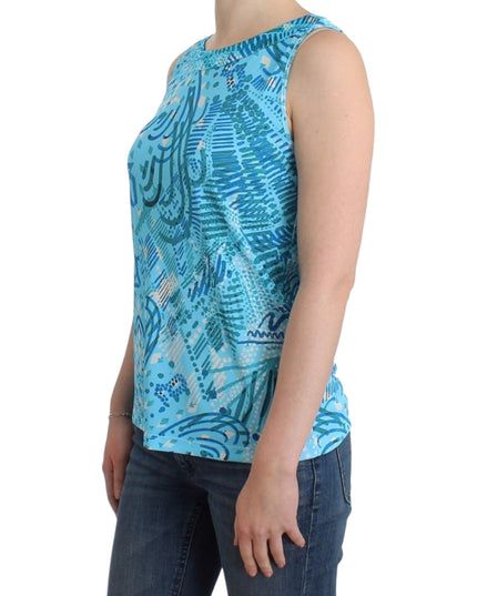 John Galliano Blue printed tank top