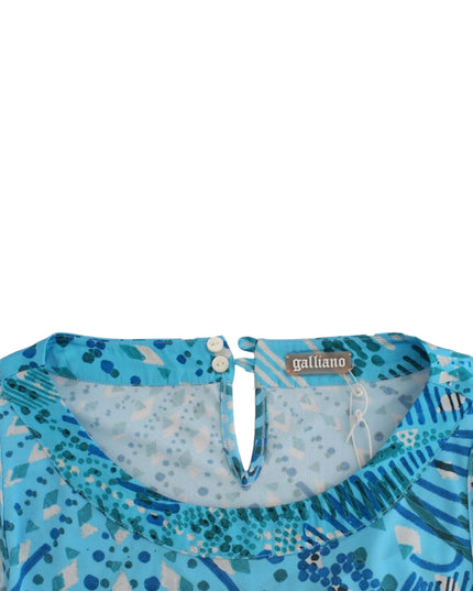 John Galliano Blue printed tank top