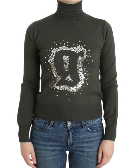 John Galliano Green wool turtleneck sweater