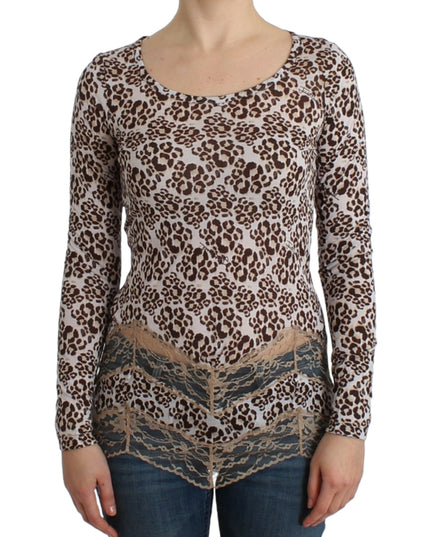 Cavalli Brown longsleeved lace top