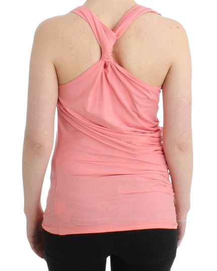 Cavalli Pink cotton tank top