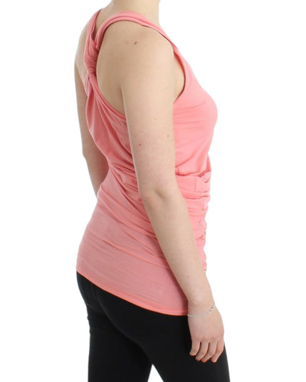 Cavalli Pink cotton tank top