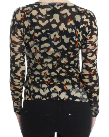 Cavalli Multicolor v-neck wool jumper