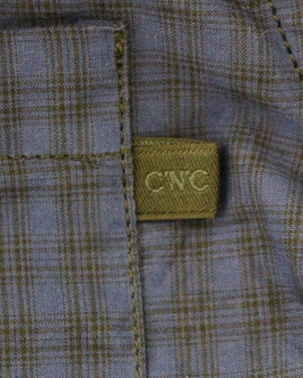 Costume National Blue checkered cotton shirt