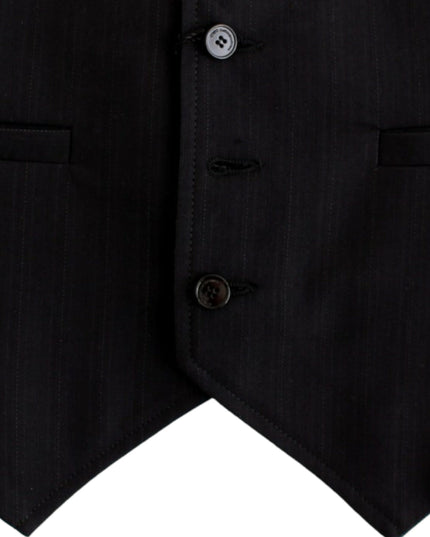 Costume National Black striped cotton casual vest