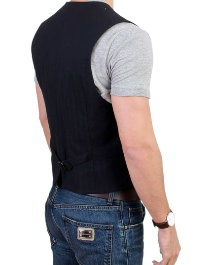 Costume National Black striped cotton casual vest