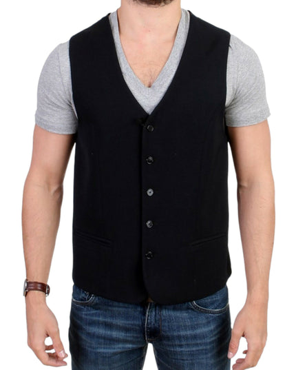 Costume National Black wool blend casual vest
