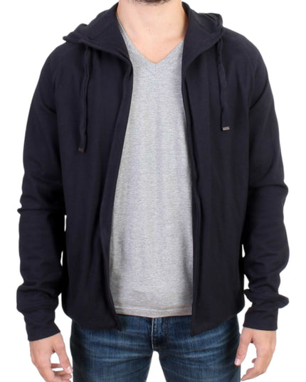 Costume National Blue hooded cotton sweater