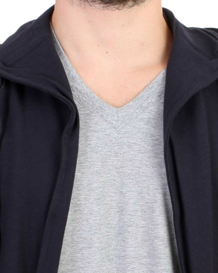 Costume National Blue hooded cotton sweater