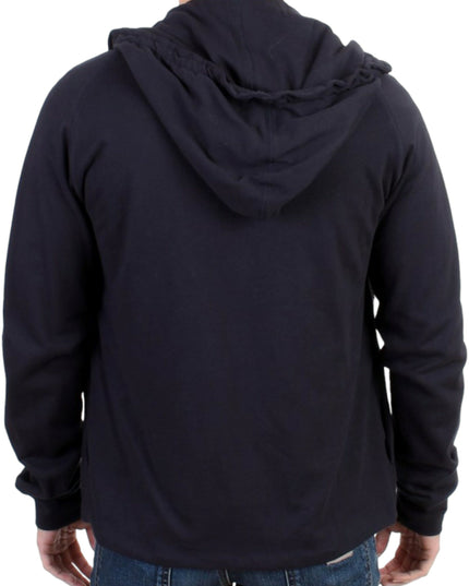 Costume National Blue hooded cotton sweater