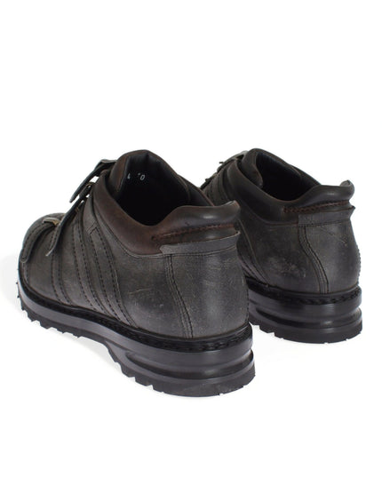 Dolce & Gabbana Gray Leather Ankle Strap Shoes Boots