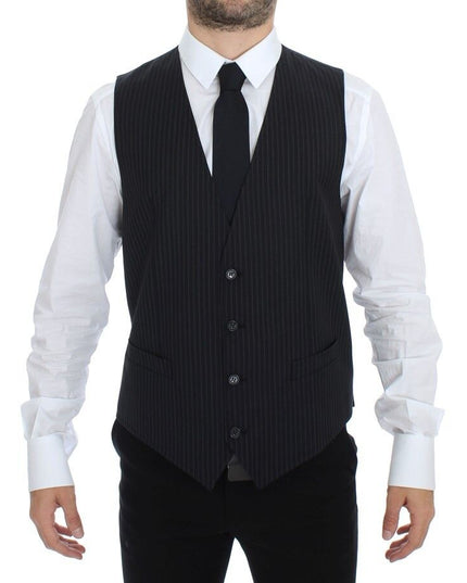 Dolce & Gabbana Gray Stretch Formal Dress Vest Gilet