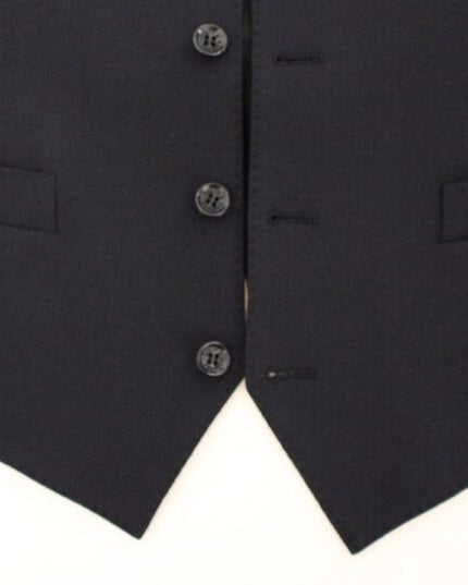 Dolce & Gabbana Blue Wool Formal Dress Vest Gilet