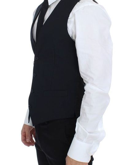Dolce & Gabbana Blue Wool Formal Dress Vest Gilet
