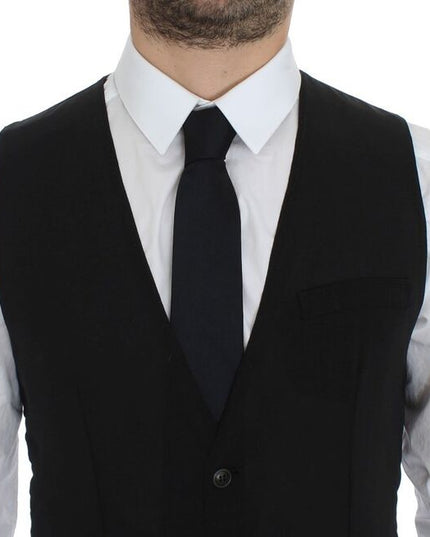 Dolce & Gabbana Black Wool Formal Dress Vest Gilet Jacket
