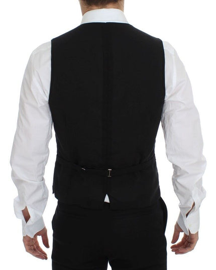 Dolce & Gabbana Black Wool Formal Dress Vest Gilet Jacket