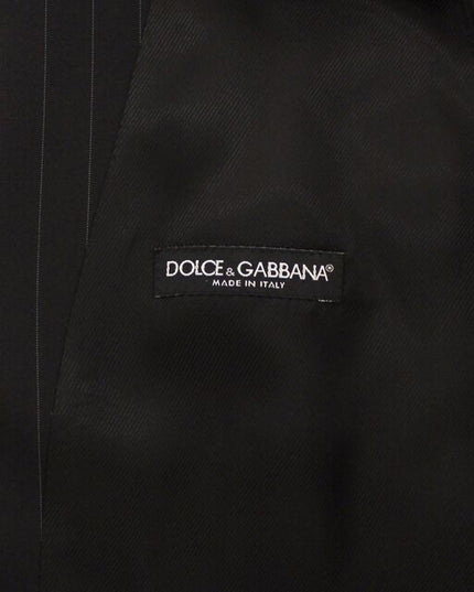 Dolce & Gabbana Black Striped Wool Silk Dress Vest Gilet