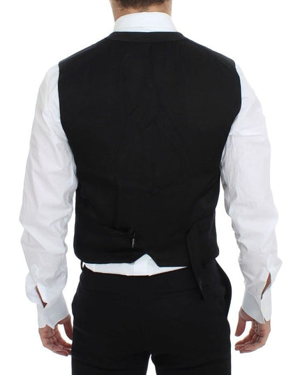 Dolce & Gabbana Black Cotton Blend Dress Vest Gilet