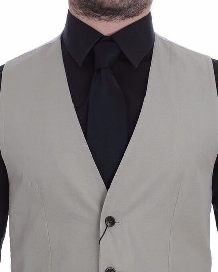 Dolce & Gabbana Beige Silk Blend Dress Formal Vest Gilet