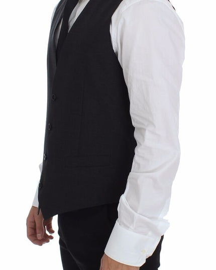 Dolce & Gabbana Gray Slim Fit Button Front Dress Formal Vest