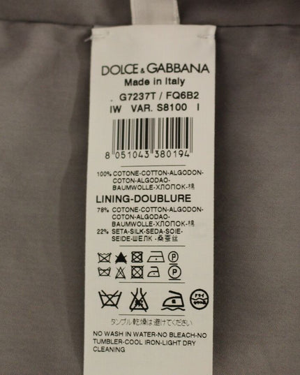Dolce & Gabbana Gray Cotton Slim Fit Button Front Dress Vest