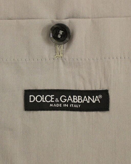 Dolce & Gabbana Gray Cotton Slim Fit Button Front Dress Vest