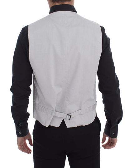 Dolce & Gabbana Beige Cotton Silk Blend Dress Vest Blazer