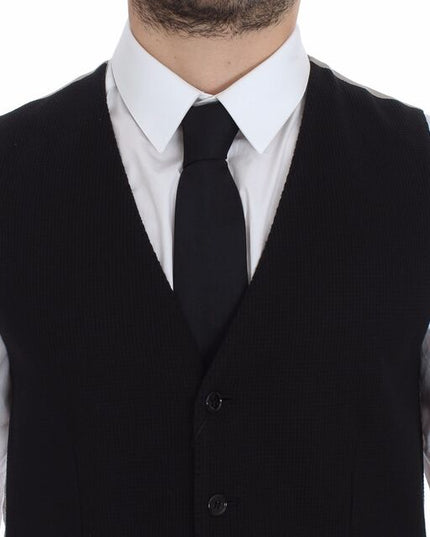 Dolce & Gabbana Black Cotton Dress Vest Blazer Jacket