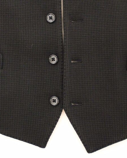 Dolce & Gabbana Black Cotton Dress Vest Blazer Jacket