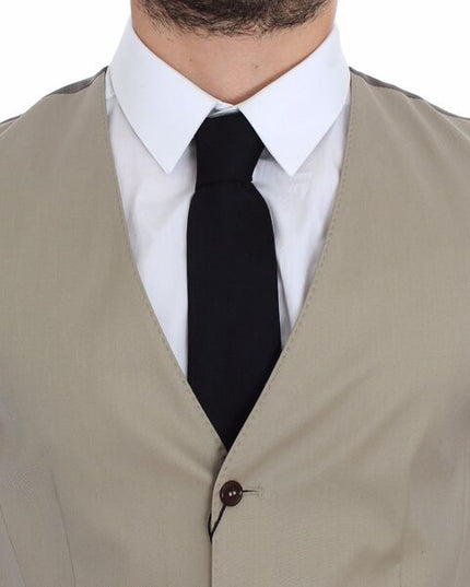 Dolce & Gabbana Beige Cotton Dress Vest Blazer Jacket