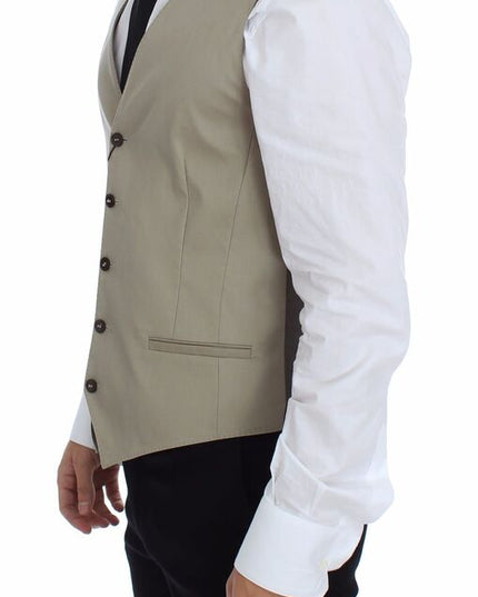 Dolce & Gabbana Beige Cotton Dress Vest Blazer Jacket