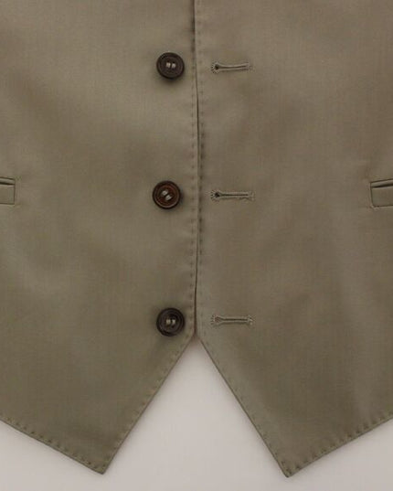 Dolce & Gabbana Beige Cotton Dress Vest Blazer Jacket